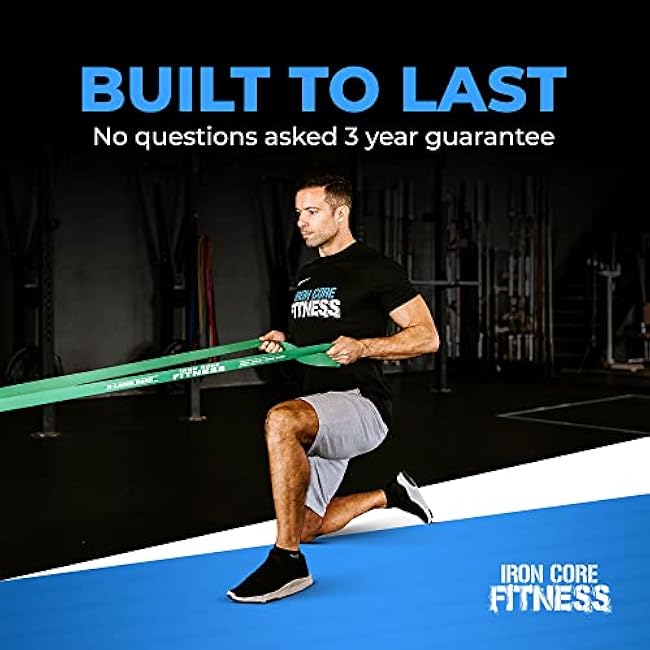 Pull Up Assistance Resistance Bands - Long Loop Power Bands for Men and Women - Strength Power Flexibility Training at Home & Gym - Ebooks & Workout Chart Included by Iron Core Fitness