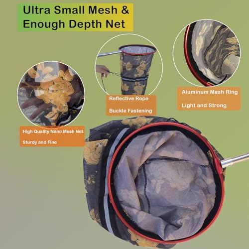 Image of Snake Catcher Net, Rattlesnake Grabber Handling Tool Large Reptile Closure Net, Snake Traps Telescopic Pole Stick, Rattle Snake Moving and Catching Picker with a Handle Extendable from 26'' to 45''