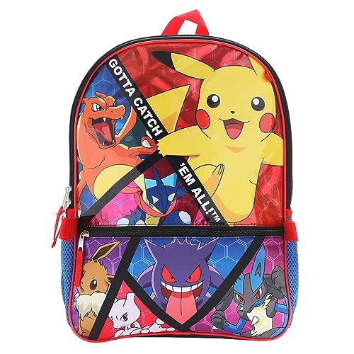 Bioworld Pokemon Trainer Gotta Catch 'Em All Conjunto de Mochila Juvenil de 5 Peças