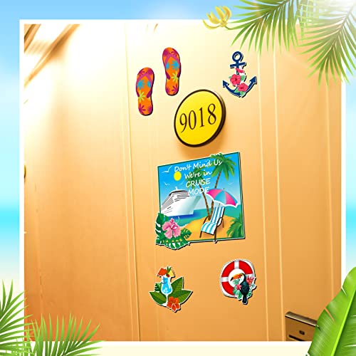 Image of Kanayu 6 Pcs Tropical Cruise Door Decorations Magnetic Large Ship Decorations Magnets Anchor Cruise Decor Car Fridge Magnet Decal for Carnival Stateroom Door