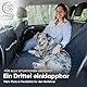 SEELENTIER® Gepolsterte Hundedecke Auto Rückbank Fester Boden | Auto Hundedecke Rücksitz wasserdicht & Kratzfest | Autoschondecke Hund Rücksitz inkl. 2 stabile Leinen, ISOFIX