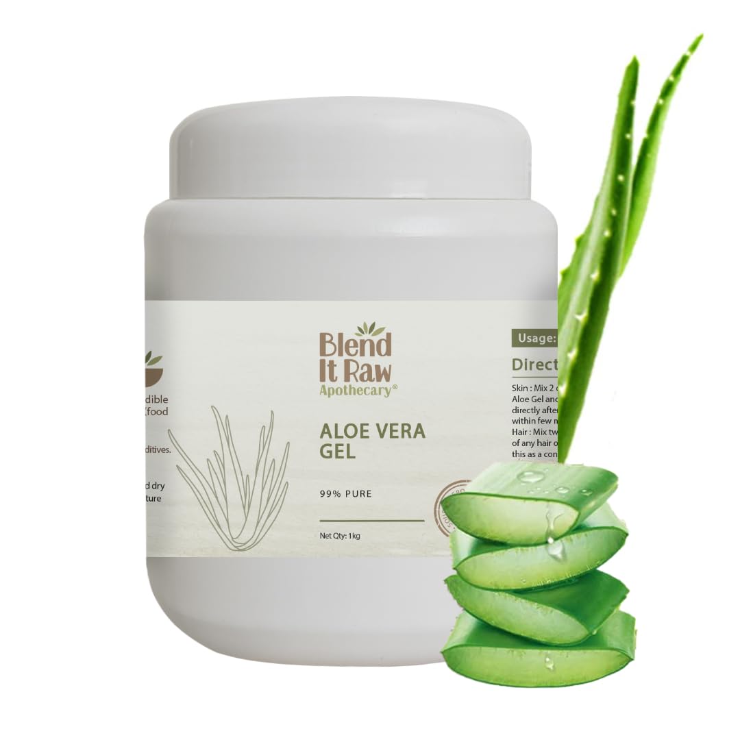 Aloe Vera Gel for Skin & Hair, bulk pack of 1kg (1000g), 99% pure Aloe Pulp (Aloe vera 1KG)