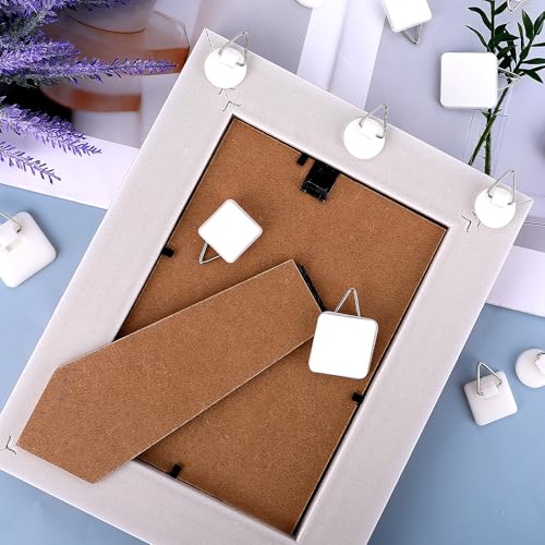 Image of Larrel 45 Pcs Adhesive Plate Hangers for The Wall, Picture Hangers Without Nails 3 Different Sizes Adhesive Hooks for Hanging for Kitchen Bathroom Shower Outdoor Home Improvement