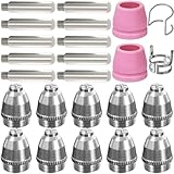 EATBALE SG-55 AG-60 WSD-60 0.8mm/ 0,030 Zoll Plasmaschneider Schneidbrenner Düsen Verbrauchsmaterial, 10 x Düsen, 10 x Elektroden, 2 x Abdeckhaube, 2 x Isolationsblöcke (24 Stück)