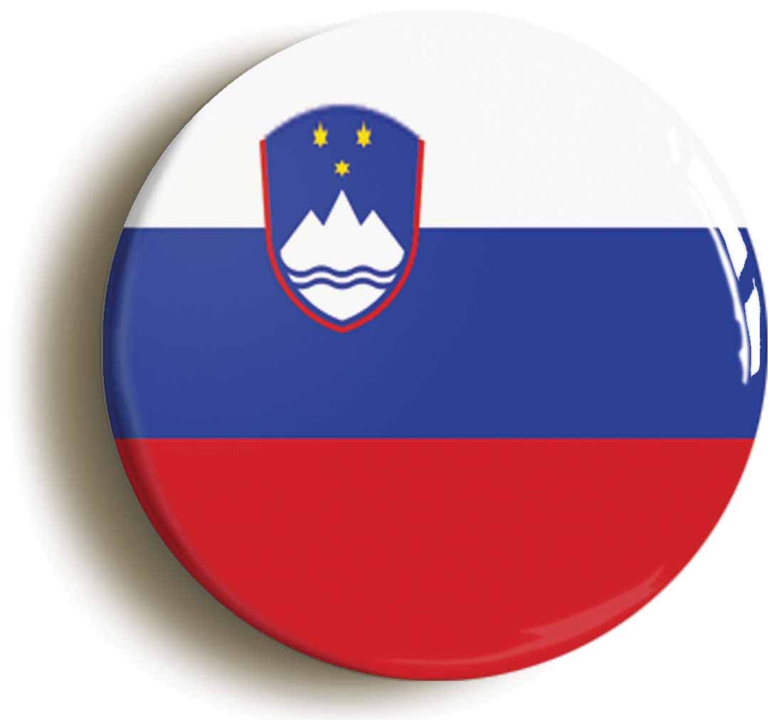 Slovenia National Flag Fridge Magnet (Circular 2inch / 50mm Diameter)