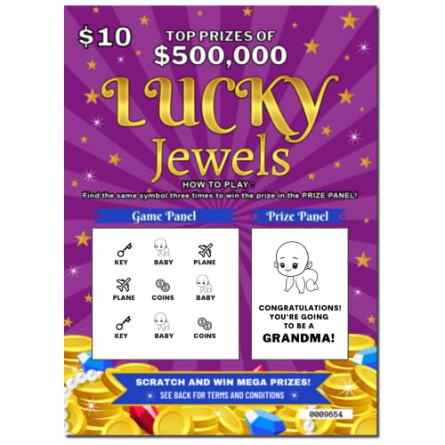 Image of Grandma Pregnancy Announcement Scratch Off Card - Fun Lottery Ticket Reveal, Unisex