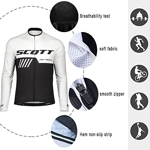 Foto von HOMTOL Herren Radtrikot Set Langarm Fahrradanzüge Fahrradtrikot Set Langarm Trikot + Radlerhose mit Sitzpolster Atmungsaktiv Elastische Schnell Trocknend Fahrrad Trikot für Fahrrad Rennrad MTB