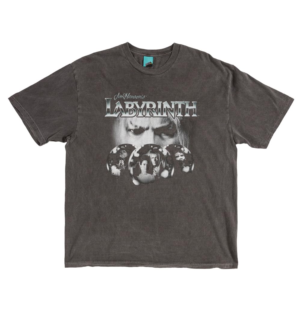 Labyrinth Jareths Crystal Balls Vintage Wash Charcoal T Shirt