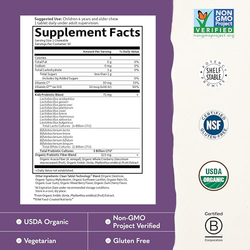 Garden of Life Dr. Formulated Kids+ Probiotics, Shelf Stable, Berry Cherry - image 3