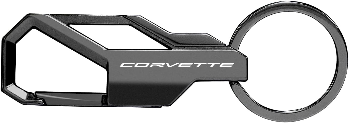 Llavero de metal para Chevrolet Corvette C8, estilo mosquetón, solo con licencia oficial