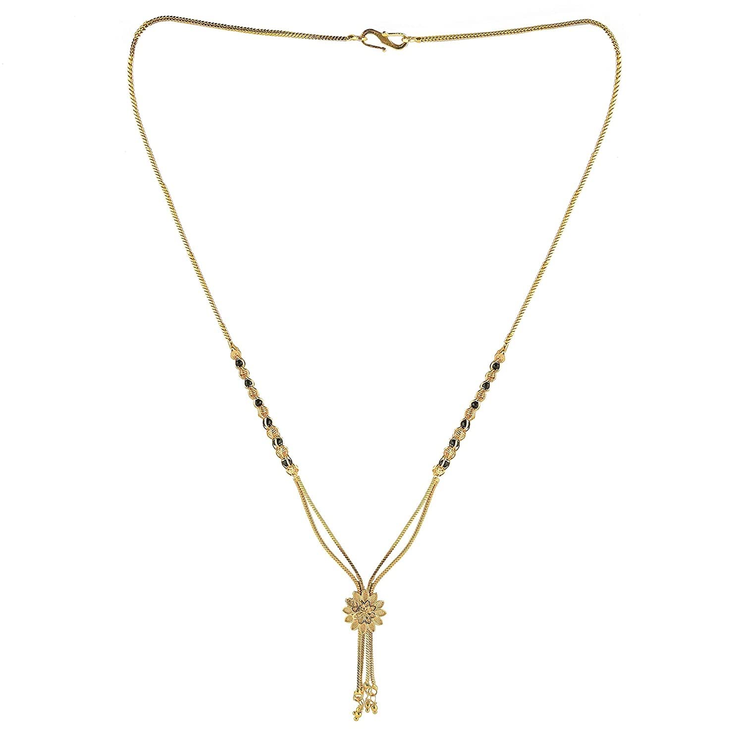 Traditional Plated Beads Mangalsutra with Golden S Hook Chain