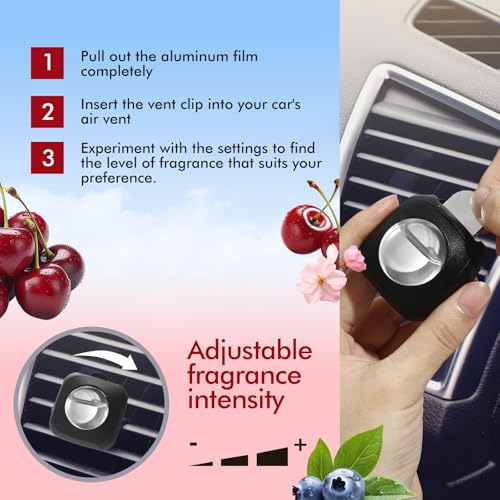 Image of Car Air Fresheners, 6 Pack, Cherry, Car Fresheners Vent Clips, Long Lasting Air Freshener, Car Refresher for Men Women