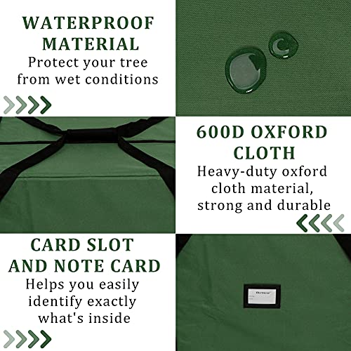 Aerwo Christmas Tree Storage Bag Extra Large, Fits Up To 9 Ft Artificial Trees Heavy Duty 600D Oxford Christmas Storage Containers Xmas Holiday Tree Bag (65” X 31” X 15”) #TOP2