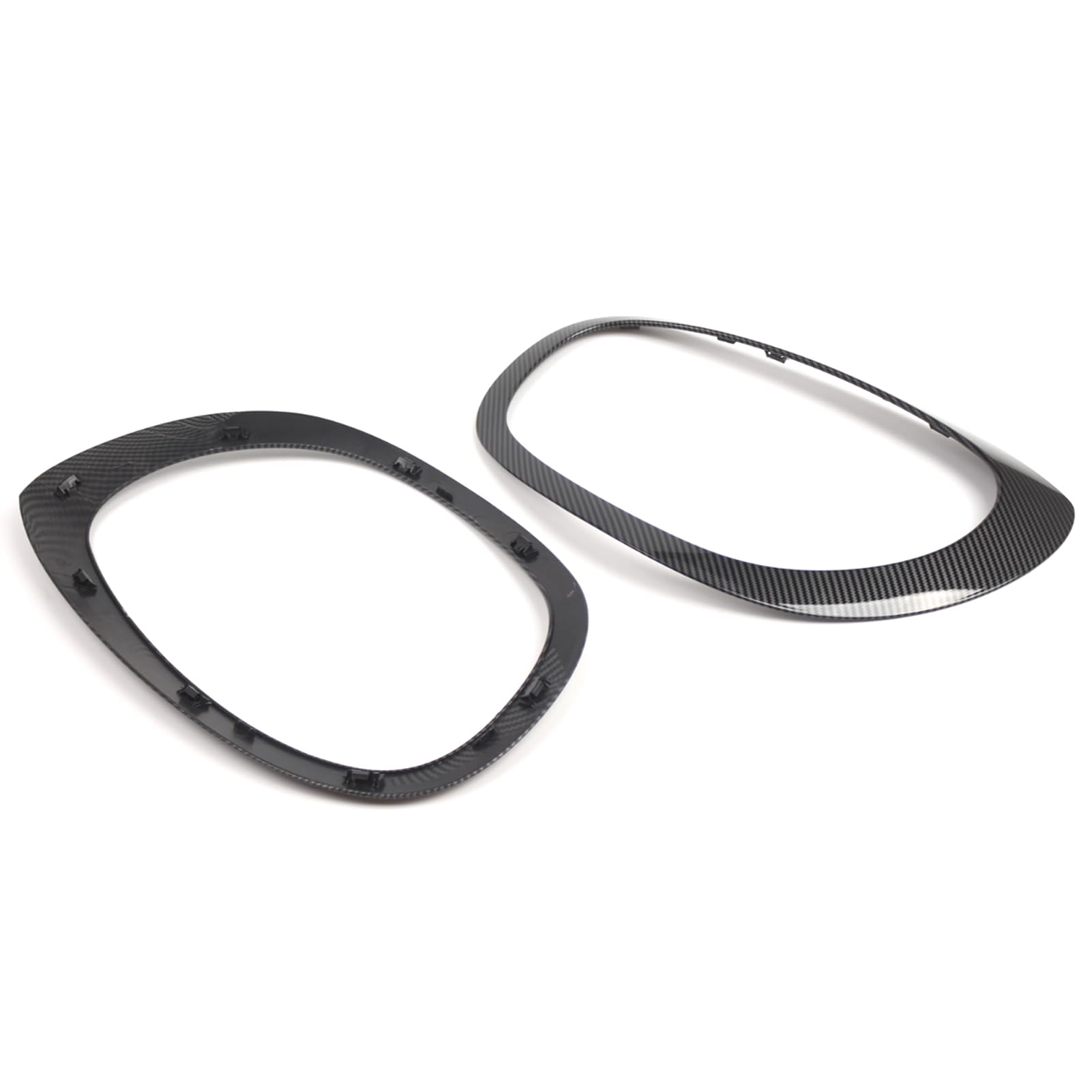 Sostituzione Faro Trim per Mini F60 F61 2017 2023 Sinistra Destra Cornice Faro Bezel Surround Cover ABS 44x28x3cm 2PC (Modello in fibra di carbonio)