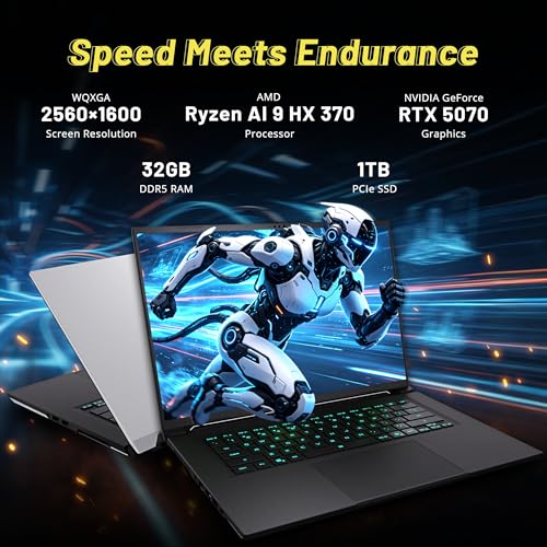 Image of GIGABYTE AERO X16 16 inch WQXGA 165Hz Gaming Laptop, AMD Ryzen AI 9 HX 370, 32GB DDR5, 2TB Storage(1TB SSD+1TB Docking Station), GeForce RTX 5070 8GB GDDR7, 1-Zone RGB Backlit Keyboard, Win 11 Pro, White