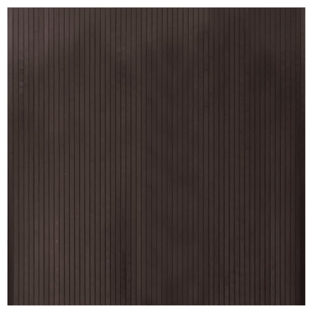 Tappeto Rettangolare Marrone Scuro 100x100 cm in bambù-Tappeto Bamboo Legno Stuoia Antiscivolo Passatoia Pedana bambù Cucina Bagno