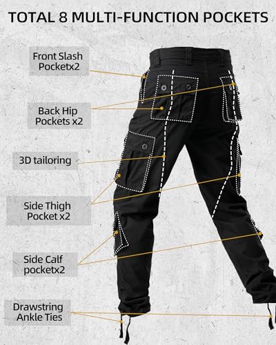 Image of AKARMY Men's Relaxed Fit Cargos