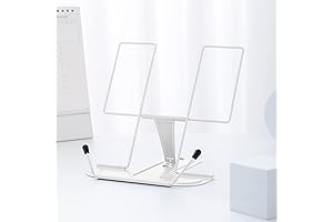 Desktop Metal Book Stand: Adjustable Portable Book Holder for Cooking, Reading, Typing, and Page-Turning