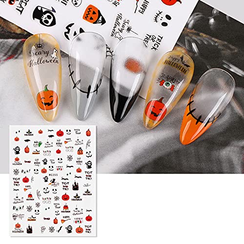 ZJDM Halloween-Nagelaufkleber, Hexenschädel-Vampir-Halloween-Nagelaufkleber-Nagelaufkleber