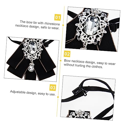 Kids Rhinestone Bow Tie for Performance Elegant Suit Accessory Adjustable Size for Boys for Formal Events and Dress-Up2