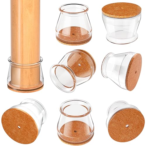 Image of Chair Leg Floor Protectors Round, Silicone Chair Leg Protectors for Hardwood Floors, Chair Leg Caps Covers Protect Wooden Floors from Scratching 20 Pcs Small (Fit:8 /16 inch to 15 /16 inch)
