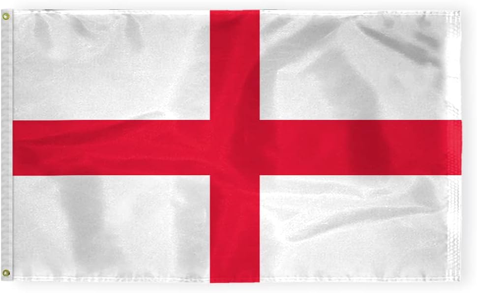 AGAS England Flag 2x3 ft Outdoor 200D Nylon Double Stitched Hem Never Rust Brass Grommets Canvas Header English National Flag