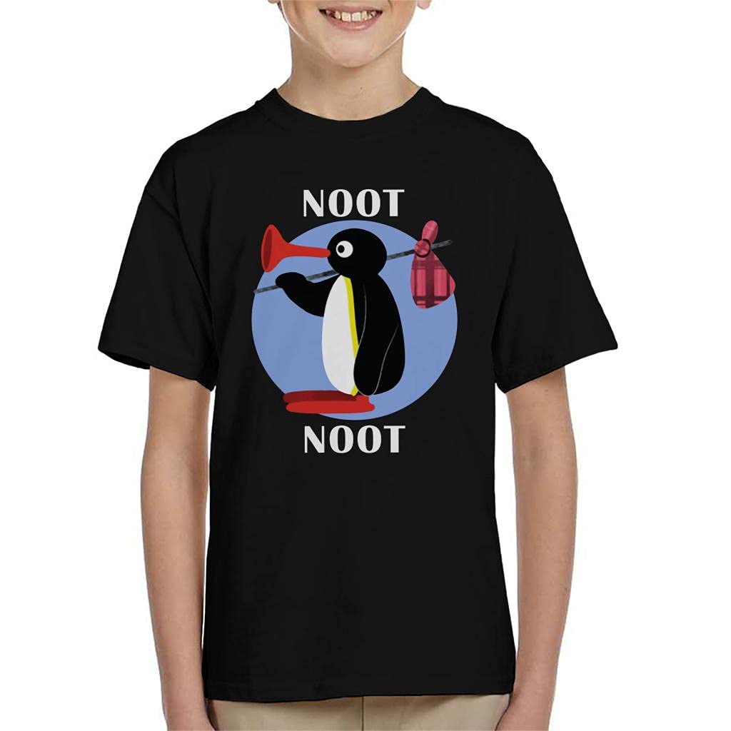 Cloud City 7 Black Pingu Noot Noot Kid's T-Shirt
