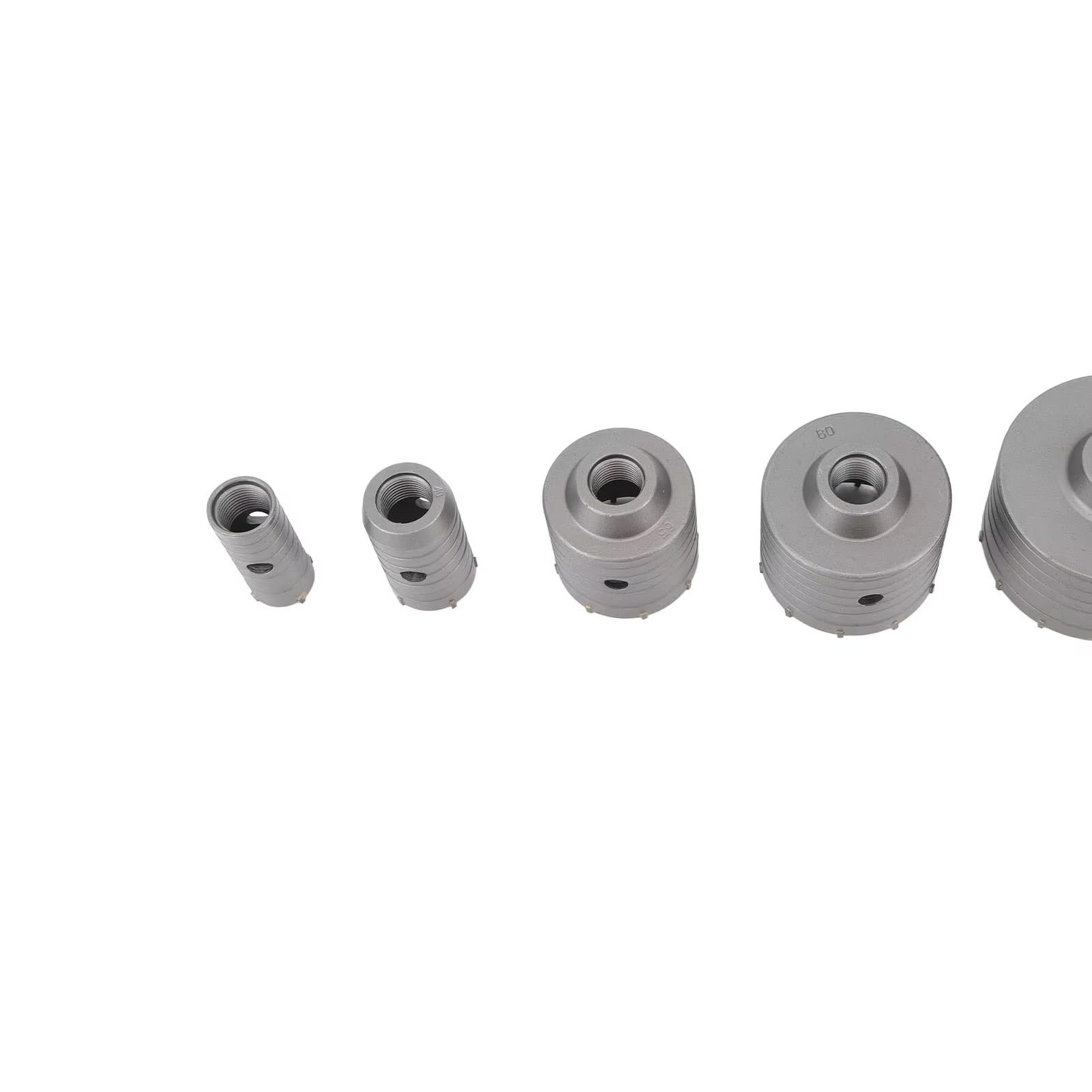 Set di Seghe a Tazza per Calcestruzzo, 9 Pezzi Set di Punte per Trapano Apri Fori per Cemento, 30/40/65/80/100 mm Carotatrici da trapano in Acciaio Per Forare Muro + Adattatore SDS Plus e SDS Max