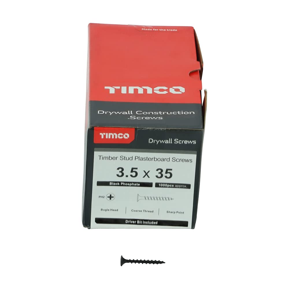 Timco Dark Grey Ph2 Philips Coarse Drywall Screw - 3.5 X 35 - Grey - Box Of 1000