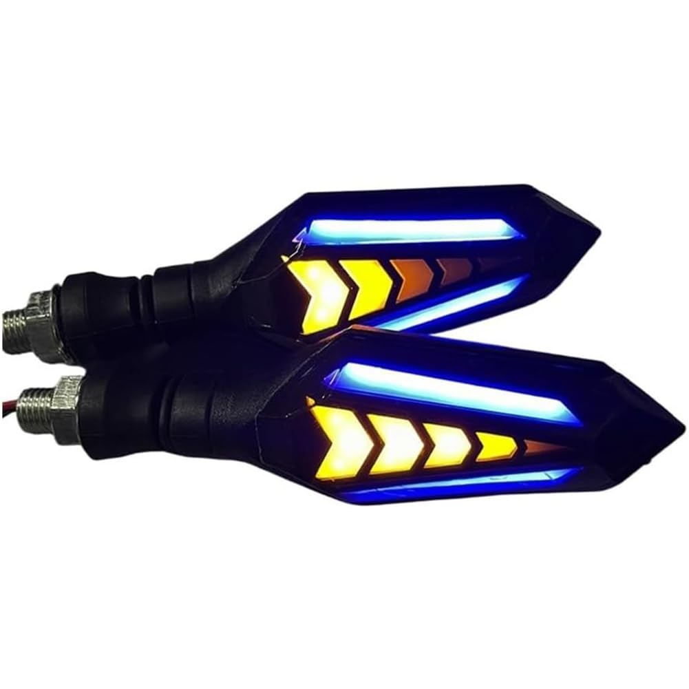 NFAHBAQA 2 Pcs Motorcycle LED Turn Signal Light for 50cc 70cc 90cc 110cc 125cc 140cc Zu 170cc 200cc 250cc, Universal Watertight Turning Indicators, 12V Flowing Turn Signal Lights,Blue