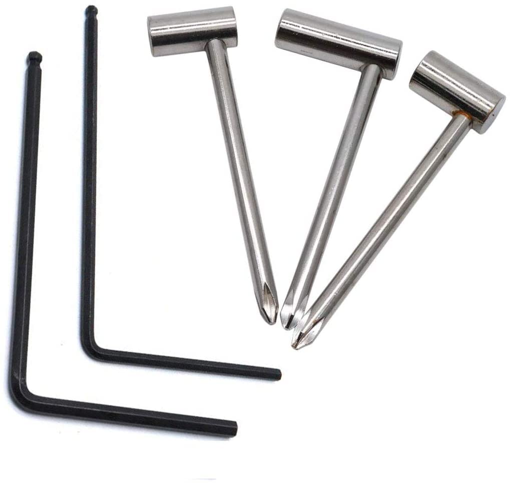 TUOREN Guitar Truss Rod Wrench Set with L Wrench 5-Pack, 7mm&8mm Guitar Neck Box Repair Adjustment Wrench