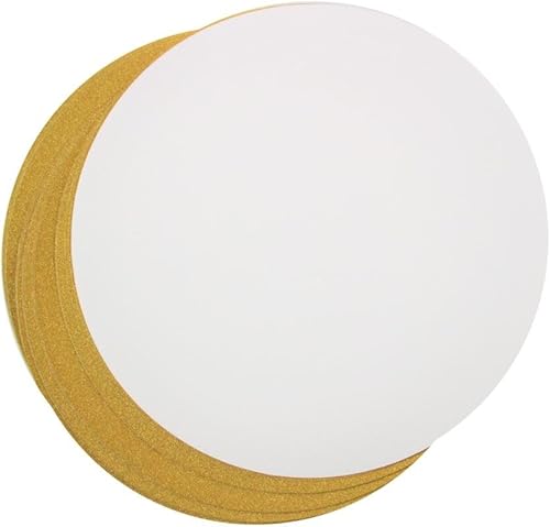 Miniatura 3 de Manteles individuales redondos dorados de papel para cena, Nochevieja, fiesta, cumpleaños, decoración de mesa de cumpleaños, 12 pulgadas, paquete de