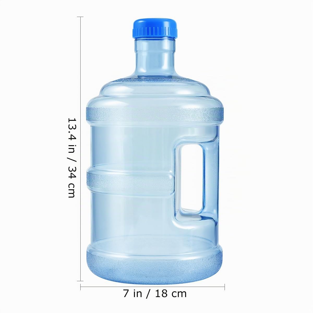 CLISPEED Botella de agua de 5 galones con tapa rosca, plástico grado alimenticio, botella agua mineral, contenedor fácil agarre, asa transporte para viajes al aire,