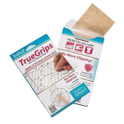 TrueCut TrueGrips Non-Slip Ruler Grips for Quilting Rulers | No-Slip Quilt Ruler Grip Dots | Quilting Supplies for Accurate Cuts
