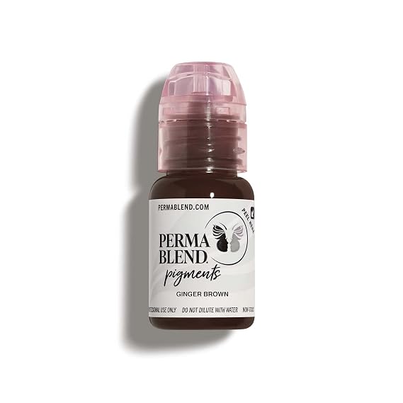 Perma Blend Permanent Makeup for Eyebrows, Used for Microblading and All Permanent Makeup Procedures, Professional Cosmetic Pigment - Ginger Brown, 0.5 oz