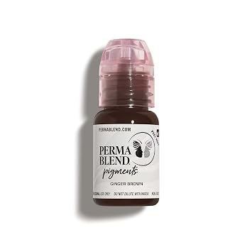 Perma Blend Permanent Makeup for Eyebrows, Used for Microblading and All Permanent Makeup Procedures, Professional Cosmetic Pigment - Ginger Brown, 0.5 oz