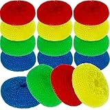 DecorRack 12 Mesh Scourers, Premium Non-Scratch Plastic Scourers, Stain Removing Cleaning Scrubber, for Kitchen Garage Bathroom (Pack of 12)