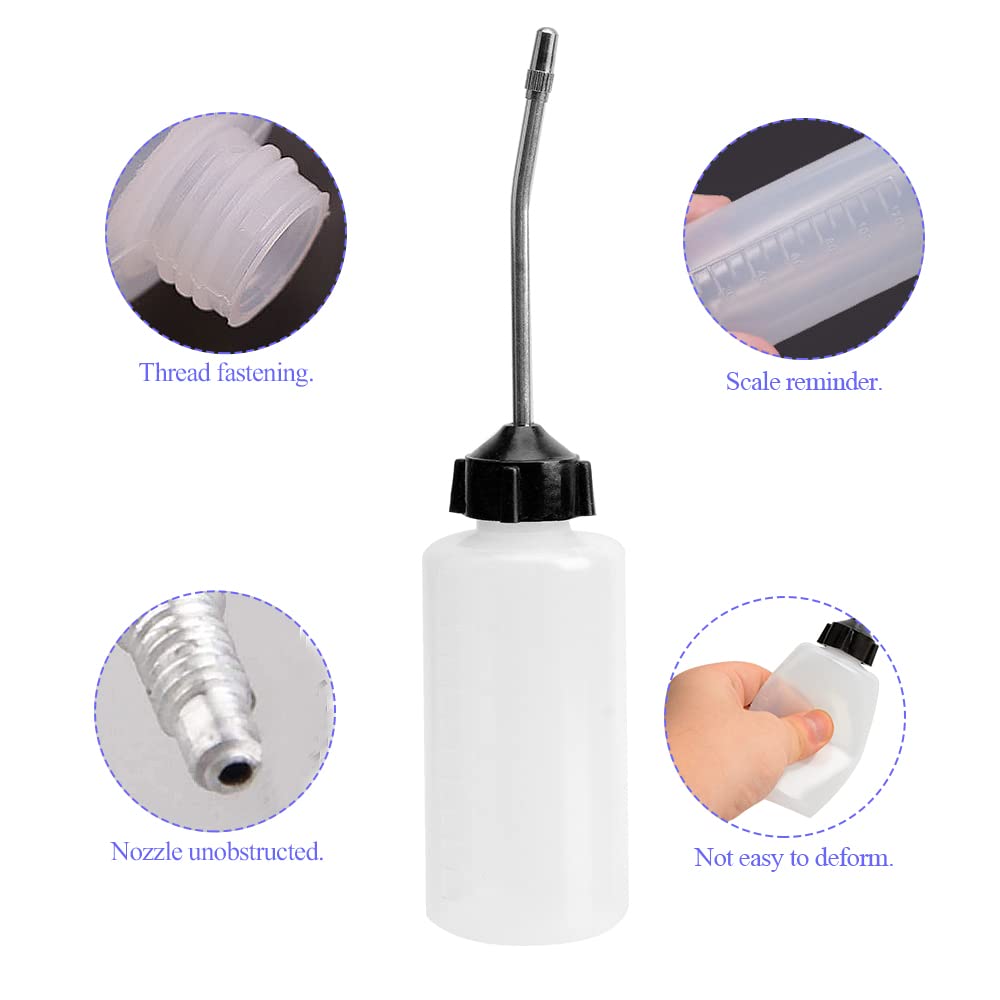 Engrasador para máquina de coser, 2 piezas, tapa de rosca de 4.1 fl oz, boquilla extendida, botella de aceite, dispensador de aceite 5