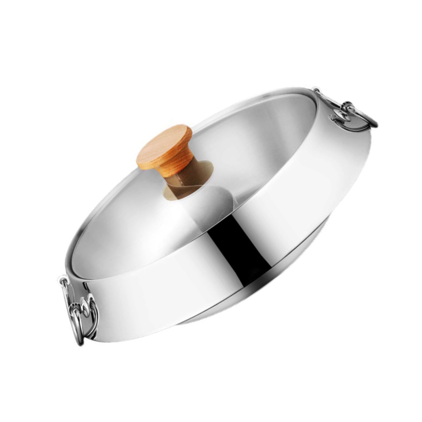 aqxreight Stainless Steel Shabu Shabu Pot Dual Sided Hot Pot, Longlasting for Home & Commercial Use, Induction Cooktop, Side Burner, with Divider, for Party (304 Stainless Steel 32cm)