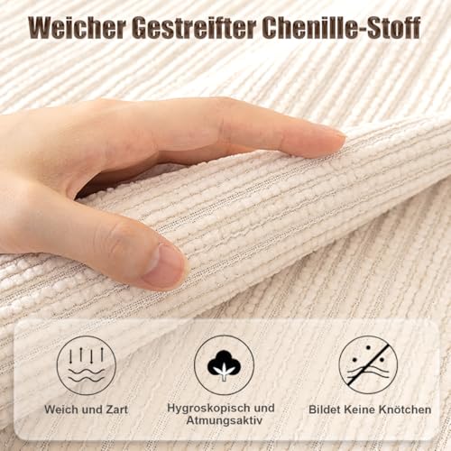 Gluhbirnen Sofadecke, Sofadecken Für Sitzfläche, Sofaschoner rutschfest, Sofa Überzug, Chenille Sofabezug l Form, Sofa Überwurfdecke, Couch Bezug, Couch Decke, Grau, 70 * 70CM