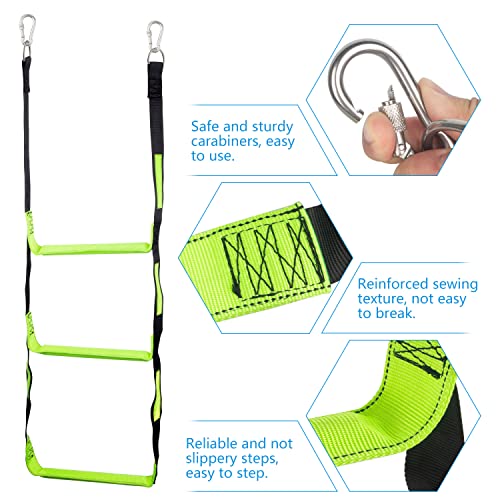 Itayak Boat Rope Ladder, 3 Step Boat Ladder, Foldable Assist Boarding Outdoor Climbing Rope Ladder For Inflatable Boat, Pontoon Boat, Sailboat, Kayak, Motorboat, Canoeing #TOP2