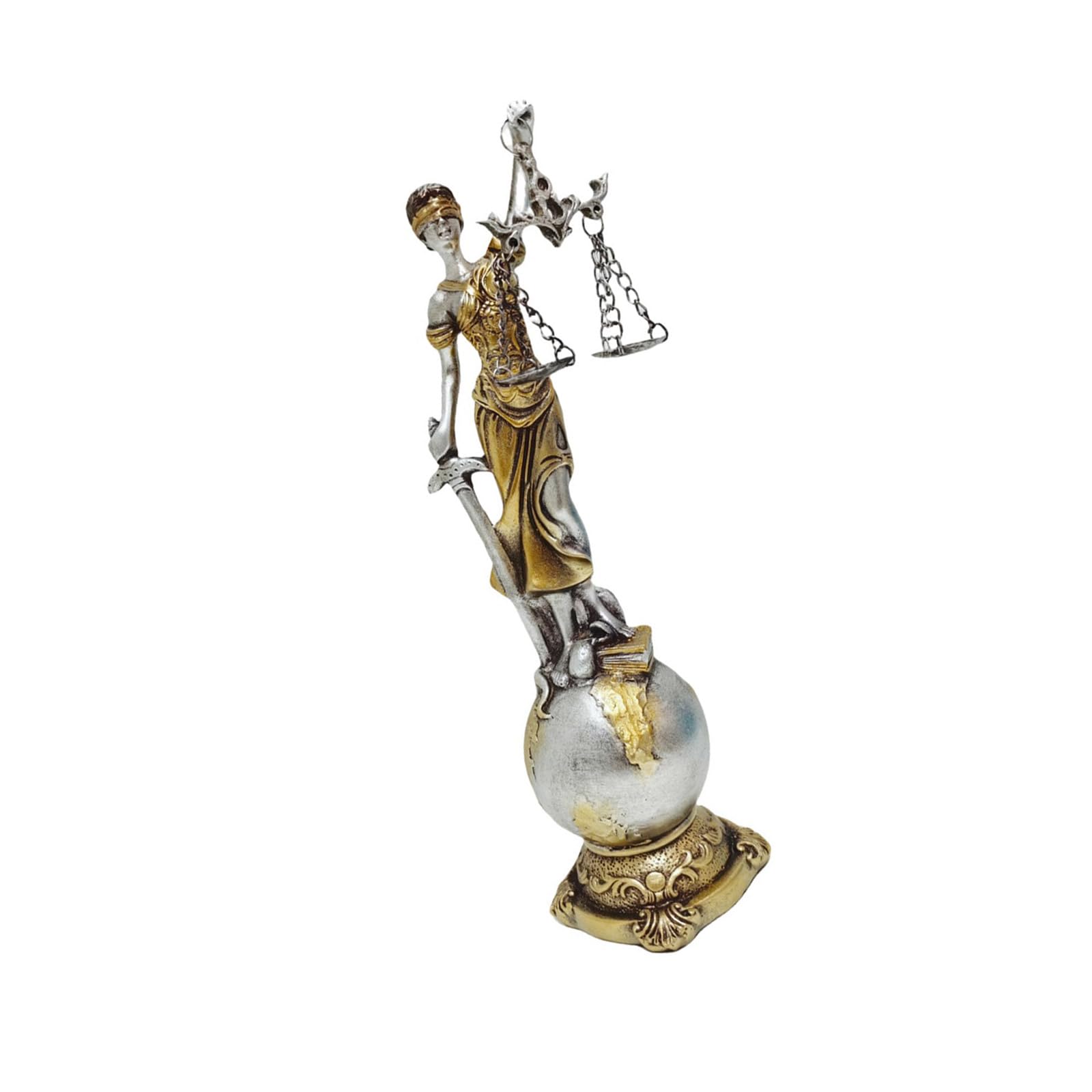 TFAOYS Lady Justices Sculpture Resins Blind Law Woman Figurine with Scale Ornament for Bookshelves and Law Decors Gift Lady Justices Statue