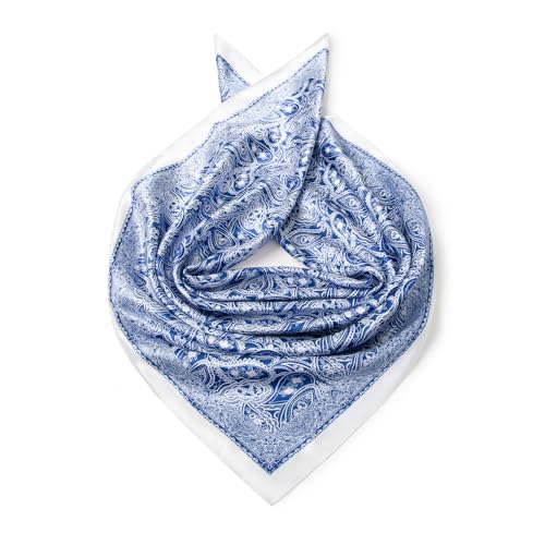 Image of 35 inch Men's Silk Cowboy Scarf - Oversized Western Bandana Neckwear, Large Square Scarf with Gift Packaging