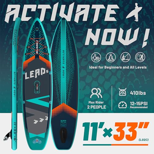 Image of iTAOSTAR Lead 12' x 35 inch /11' x 33 inch Stand Up Paddle Board, Inflatable SUP Board with 5 Fins Stable Design fo Youth, All Skill Levels, Lakes, Oceans