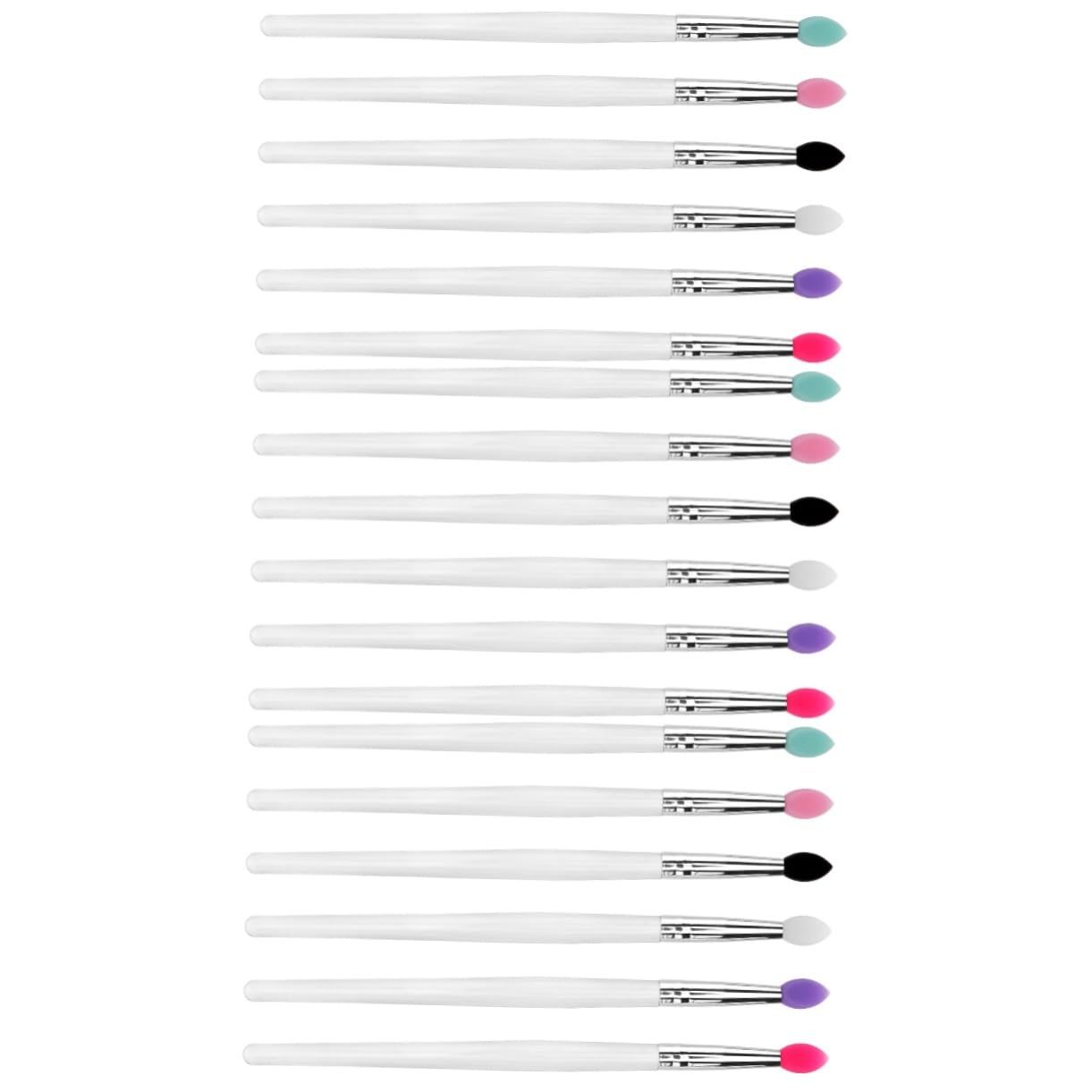 Beavorty 3sets Luxury Big Makeup Brush Set Mixed Color Silicone Eyeshadow Brushes for Eye Makeup 6pcs*3