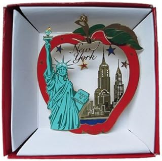 Nations Treasures New York City Big Apple Color Brass Ornament Statue of Liberty Empire State Building