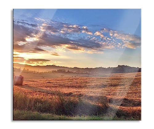 Plaque de recouvrement de cuisinière et protection anti-éclaboussures en verre véritable - Pour plaques de cuisson - 60 x 52 cm