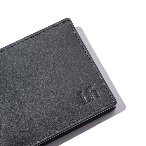 Genuine Leather Bifold Wallet, 8 Card Slots, ID Slot, Money Clip, Slim Profile, Luxurious Soft Feel (Black)2