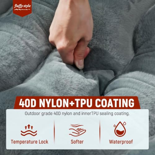 Image of FUN PAC Camping Sleeping Pad, 9.2R-Value Ultralight Camping Mat with Pillow Built-in Foot Pump Inflatable Sleeping Pads Compact for Camping Backpacking Hiking Traveling-Lined Version Grey