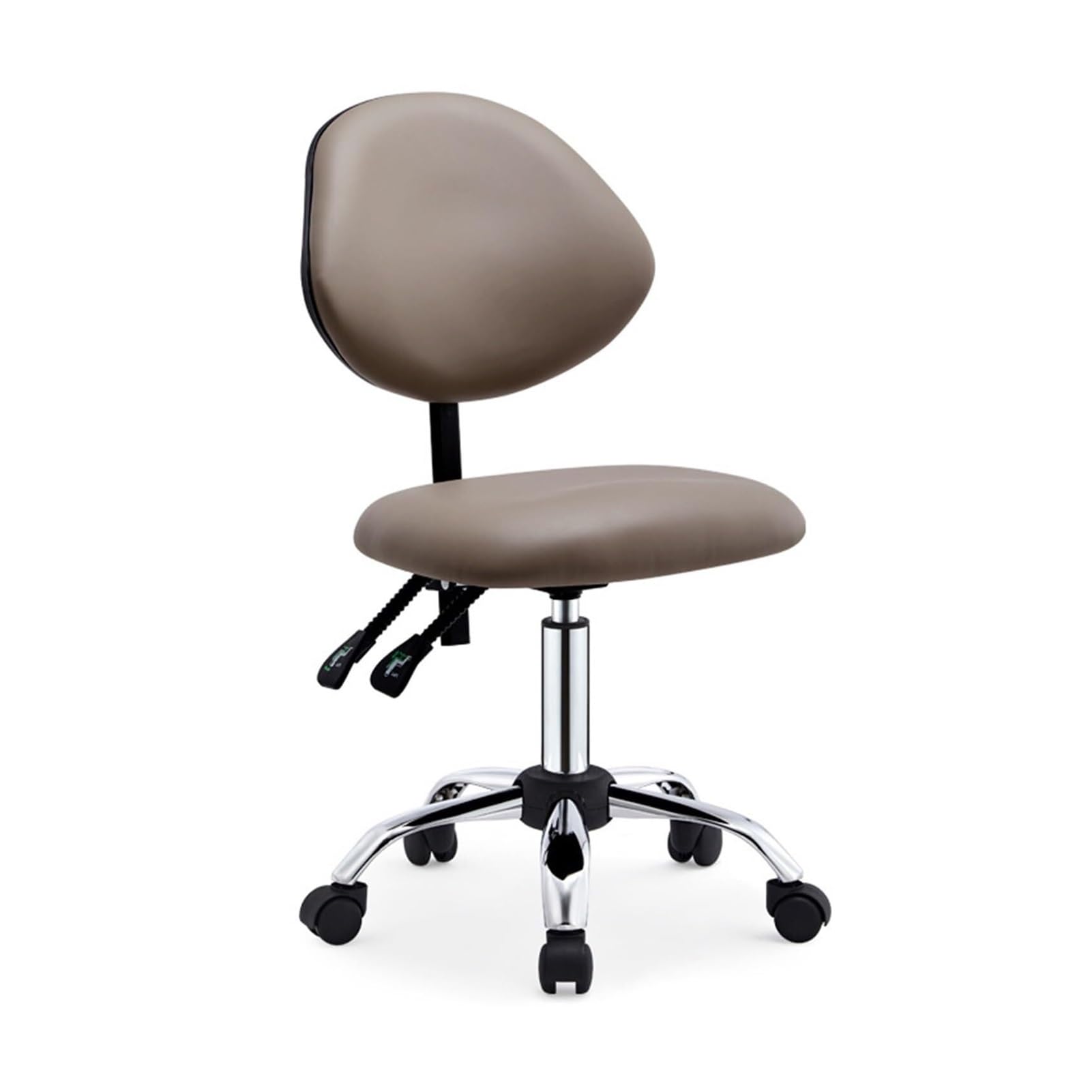 METTEOR Saddle Stool for Dental Hygienist, Professional Saddle Chair Stool with Wheels, Stool Chair with Backrest with Tilting (Brown 46 cm 59 cm)